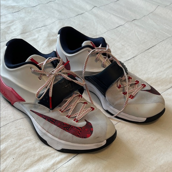 Nike KD vii 7 USA Olympics Kevin Durant White and Red Basketball Shoes - Picture 1 of 7